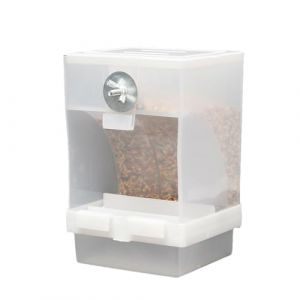 Mangeoire automatique pour oiseaux sans d&eacute;sordre | Distributeur de nourriture en acrylique pour perruches avec perchoir | Accessoires de cage durables pour calopsitte, &eacute;cureuil, pinson, ins&eacute;parables, (jasert, neuf)