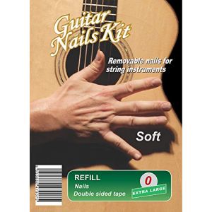 Guitar Nails REFILL Soft (0) extra large | Ongles pour guitare | Amovibles | avec adh&eacute;sif double face (GuitarNailsKit, neuf)