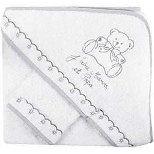 FC ESHOP - Sortie de bain j'aime mon papa + gant gris bébé - FC ESHOP (FC E-SHOP, neuf)