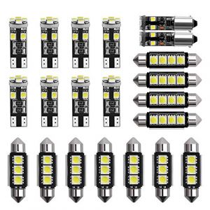 Juanya Ampoules LED 6000-8000K 12V Ampoules Feux Blanc Mini Ampoules Intérieures Éclairage pour Voitures Plaque d'Immatriculation Kit de 21 Pièces (JuanYa, neuf)