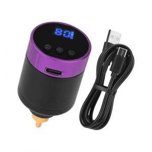 TTOOGO Mini Connecteur RC d'alimentation de tatouage sans fil - Pack de batterie rechargeable USB-C de 1300mA,Violet (TTOOGO Tattoo, neuf)
