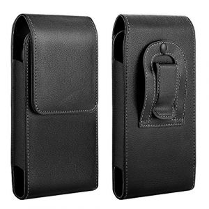 MoKo &Eacute;tui de Ceinture Compatible avec T&eacute;l&eacute;phone de 6.5'', Pochette Tactique en PU Cuir pour iPhone SE 3 2022, iPhone 13 mini/13/13 Pro, iPhone 12 Mini/12/12 Pro, Galaxy Note 10, Huawei/Google - Noir (WingIdeas EU, neuf)