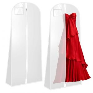 2 Pi&egrave;ces Housse Robe de Mari&eacute;e, 180 cm Housse Robe Longue, Housse Vetements &agrave; Suspendre respirante &agrave; fermeture &eacute;clair, adapt&eacute;e aux robes de mari&eacute;e,robes de soir&eacute;e, manteaux longs (XUHE B-COMERCE S.R.L., neuf)