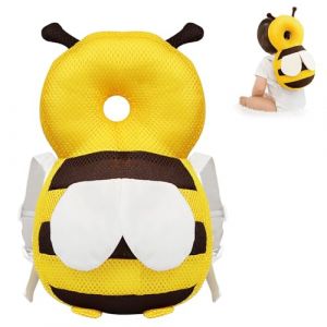 Coussin de Protection de Tete de Bebe, R&eacute;glable Coussin BeBe, Protege Tete Bebe Chute, Coussin Anti Chute B&eacute;b&eacute;, Sac a Dos Bebe, Abeille, pour Les Enfants de 4 &agrave; 24 Mois (LUQIQISTORE, neuf)