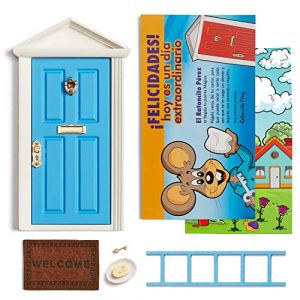 LA PUERTA M&Aacute;GICA Porte Magique Ratoncito P&eacute;rez CERTIFI&Eacute;E Decoration Murale Chambre Fille Gar&ccedil;on + Carte de Voeux [ Version ESPAGNOLE ] Deco Bebe Cadeau Original Naissance Gar&ccedil;on Fille (* Bulevard, neuf)