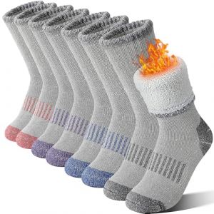 Enfants garçons filles mérinos chaussettes randonnée chaussettes LAINE CHAUSSETTES chaudes chaussettes hiver chaussettes chaudes épaisses 4 paires (Violet/Bleu/Rouge/Gris, 1-3 ans) (SandSuced, neuf)