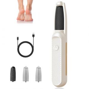 Râpe Électrique Pieds Anti Callosités, Rape Pedicure Rechargeable, Rapeuse Pieds Électrique Professionnel, avec 4 Rouleaux de Rechange, pour Eliminer Les Pieds Peaux Morte et Callosités (TONI MARIE GORE, neuf)