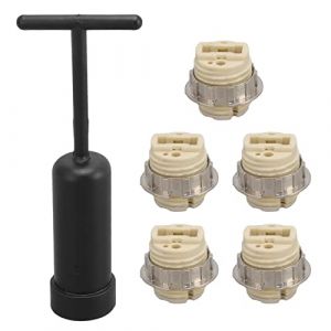 Kit de Douilles de Base de Lumière G9 5 Pièces, Support de Lampe en Céramique G9, Résistance à la Température, Douille de Base D'ampoule en Alliage de Zinc avec Outil de Retrait (XUZHANGLIN, neuf)