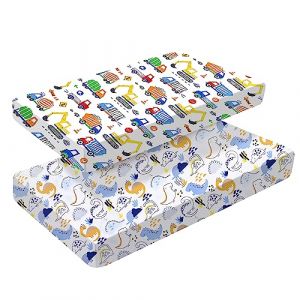 Lot de 2 draps-housses pour lit d'enfant - 120 x 60 cm - Parure de lit pour lit d'enfant - Drap-housse doux pour lit d'enfant et matelas standard - Jupe enti&egrave;rement &eacute;lastique - Respirant - Facile (BabyAmabc, neuf)