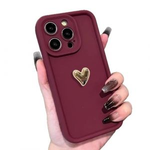 hdqICase Compatible avec Samsung Galaxy S26 Plus &ndash; Coque T&eacute;l&eacute;phone avec C&oelig;ur 3D Dor&eacute; &Eacute;lectroplaqu&eacute;, Housse Souple TPU Mat Int&eacute;grale (hdq EU, neuf)