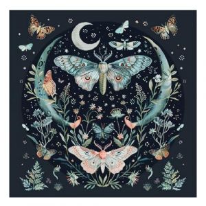 cukol cukol Canevas Broderie Point de Croix Kit Complet Adulte Debutant Compt&eacute; Pr&eacute; Imprim&eacute; Estampill&eacute; Moderne D&eacute;butant avec Fils, Facile Papillons de Nuit 11ct Cross Stitch Loisirs Cr&eacute;atifs Set (FSbaba, neuf)