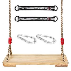 Balançoire en Bois, Siège Balançoire en Bois, Balançoire Bois Enfant Adulte Siège Suspendu Swing Outdoor, Siège de Balançoire pour Intérieur, Cour, Jardin (NRGready Direct, neuf)