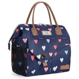 Lekespring Sac Isotherme Repas 10L | Glaciere Souple Isotherme &Eacute;tanch&eacute;it&eacute; et Imperm&eacute;abilit&eacute; - Sac Repas Tendance - Sac Lunch Box &agrave; Grande Ouverture - Travail L'&eacute;cole Voyage - Coeur (Ninghui, neuf)