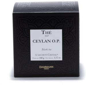 Dammann Ceylon O.P. - 50 sachets cristal | Orange Pekoe th&eacute; noir (Koopthee France, neuf)
