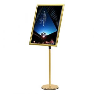 MEHWSAR Support de Panneau A2, Support de Menu Robuste, Support de Panneau sur Pied, Support d'affichage réglable, Support publicitaire for informations et menus(Gold) (There's a bright future for everyone, neuf)