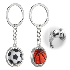 GNALIA 2 Cadeaux De Porte-Cl&eacute;s Porte-Cl&eacute;s De Sport Porte-Cl&eacute;s De Football De Basket-Ball Rotatif Cadeaux D'Anniversaire Cadeaux De No&euml;l (Yomkioer, neuf)