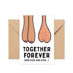 HUVZOR Cartes d'anniversaire humoristique pour homme &ndash; 'ENSEMBLE POUR TOUJOURS', Carte anniversaire de mariage coquine pour mari et femme, Humour, Carte amour pour Saint Valentin,1pcs (Volumetech OU, neuf)