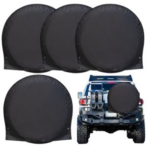 Lot de 4 protections de pneus de voiture | Bouclier de roue résistant au soleil avec fixation à sangle élastique, idéal pour camions, véhicules récréatifs (wasikemt, neuf)
