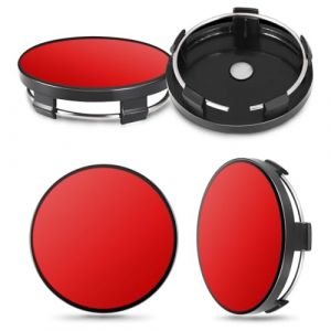 LACHT Centre De Jante Capuchons - 4 Pièces Cache Moyeu Centre De Roue,60Mm, Enjoliveur De Voiture, Plastique Abs Cache-Moyeu, Jantes Enjoliveurs Accessoires Pour Voitures （Rouge） (candy27seven, neuf)