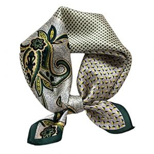 Aufeel Petit foulard carrée 100 % pure soie de mûrier pour femme, Foulard en soie, 53 x 53 cm, vert militaire, Small (TechGeniusDepot, neuf)