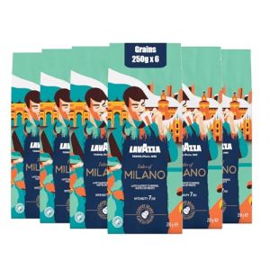 Lavazza, Tales of Milano, Café en grains 1.5 kg, pour les Machines à Café Automatiques, Notes de Fruits Rouges et de Miel, Arabica et Robusta, Intensité 7/10, Torréfaction Claire 6 x 250g (PENNGUIN-FR, neuf)