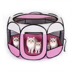 Parc Chaton Pliable 73 x 73 x 43 cm, Parc a Chat Chiot pour Animaux de Compagnie Int&eacute;rieur et ext&eacute;rieur (EUBSWA-FR, neuf)