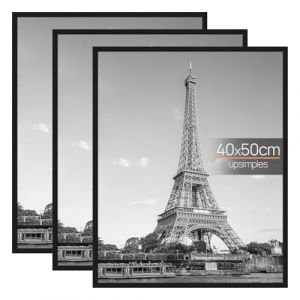 upsimples Lot de 3 Cadre 40x50cm, Cadre Photo 40x50 Noir, pour Galerie de Photos, Bande D'insertion, Montage Mural Horizontal ou Vertical (YiHong Vision, neuf)