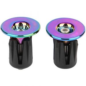 Kuuleyn Embouts de guidon de vélo,Embout guidon vtt,caoutchouc 1 paire d'embouts de guidon de vélo avec écrous électrolytiques Accessoires de vélo colorés adaptés aux VTT, vélos de route et VTT (Nineyea, neuf)