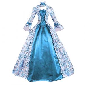 G&eacute;n&eacute;rique Robe M&eacute;di&eacute;vale Femme Renaissance Baroque Robes M&eacute;di&eacute;vale R&eacute;tro Manches Trompette Victorienne Gothique Grandes Tailles Maxi Robe Carnaval Halloween F&ecirc;te Femmes Cosplay Carnaval Victorien (⭐⭐⭐⭐⭐Susenstone, neuf)