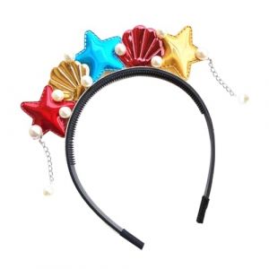 ARTSEWPLY Bandeau Cheveux Sirène Garçon Fille Design Étoile de Mer Rouge Accessoire Déguisement Fille Garçon Léger Fête Plage Carnaval (Xiiierw, neuf)