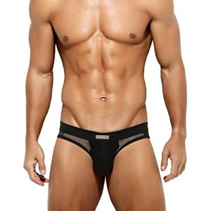 Casey Kevin Slip Homme Sexy Transparent Culotte, Lingerie Sexy Homme Mesh sous-v&ecirc;tements, Noir, XXL (Casey-Kevin, neuf)