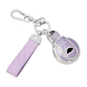 SparkleJoy Coque Cl&eacute; Voiture TPU avec Porte-Cl&eacute;s en Cuir,Etui Cl&eacute; &Eacute;tui Cl&eacute; Compatible avec BMW Mini Cooper S D SD One F54 F55 F56 F57 F60 R56 R57 R58 R59 Cabrio Clubman Countryman - Smart Key (Violet) (AutoVeloce Europe, neuf)