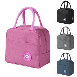 Ruucy Sac Isotherme Repas, Petit Sac Lunch Box Étanches, Sac Glaciere Repas Imperméable en Feuille d'Aluminium, Sac Lunch Isotherme pour Femmes, Hommes, Enfants, École e Bureau (Rose) (Ruucy online store, neuf)