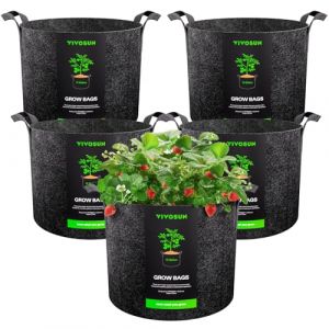 VIVOSUN Sac à Plantes, 5 x 60L Sac Pomme de Terre Plantation en Non-tissé 300 g Sac Géotextile, pour Culture Permanente-réutilisable, idéal pour Cultiver Pommes de Terre et Tomates avec Poignées (VIVOSUN EU, neuf)