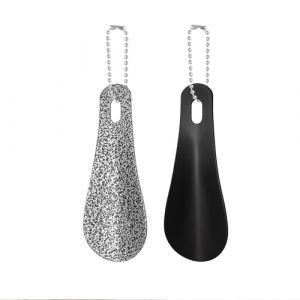 EUYKQNOI 2Pcs Chausse pied chausse pied metal, Chausse-pied acier inoxydable(10cm),chausse pied long metal pour Toutes Tailles de Pieds,pour chausse pied enfant,Personnes âgées (QSDMY, neuf)