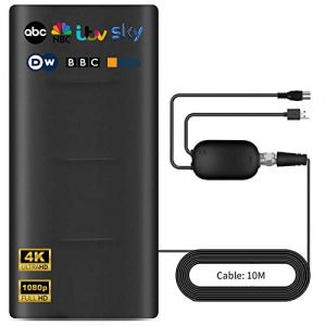 2025 Antenne TV Puissante pour Intérieur et Extérieur,Plage de Réception de 600 KM,Antennes HDTV Numérique,Compatible avec 4K 1080p Tous Les TV Intelligents,10M Câble Coaxial,TNT Amplificateur Signal (gtyxt, neuf)