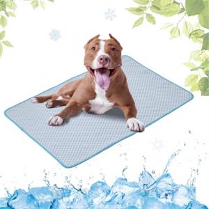 Tapis Rafraichissant Chien, Tapis Refroidissement pour Chiens Chats et Animaux de Compagnie pour l'&eacute;t&eacute;, Lavable pour Caisses/Chiens Chenils/Lits(Bleu,60x80cm) (LEZN, neuf)