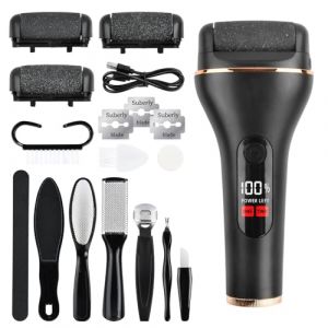 Rapeuse Pieds Électrique, Râpe électrique Anti Callosités, Rapeuse à Pieds Étanche IPX7, Ponceuse Pieds Pédicure Rechargeable avec 2 Vitesses, Kit de Pedicure Pied pour Peaux Morte Callosités (Noir) (MARI GLOBALNEXT S.R.L., neuf)