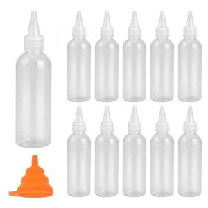 ErShiPing 12 Pi&egrave;ces Recipient Sauce, 100 ml Petites Bouteilles &agrave; Presser, Bouteille de Condiments, outeilles Flacons Souples Plastique pour Distributeur de Sauce Ketchup, avec Entonnoir (ErShiPing, neuf)