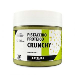 EATALIAN by AMZ BETTER Crème Protéinée de Pistache CRUNCHY 200 gr, Crème à Tartiner avec Éclats de Pistache, Goût Doux, Idéale sur le Pain, pour Garnir les Desserts, Dubai Chocolate, Made in Italy (BETTERSHOP SRL, neuf)