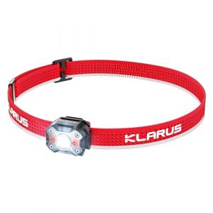 klarus HM3 Lampe frontale Rechargeable 670 lumens + lumière rouge d'avertissement, lampe d'épaule réglable à 180 ° et lampe à pince, adaptée au camping, à la pêche, à la promenade du chien (Klarus® EU Store, neuf)