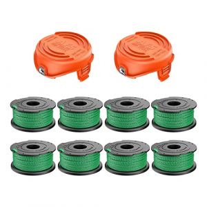 Bobines de Rechange pour Coupe-Bordures A6486 avec Couvercle 90583594, bobines de 0,08"/2 mm, 20 Pieds, compatibles avec Les modèles Black & Decker A6486 GL9035, GL8033, GL7033 (Sciencey, neuf)