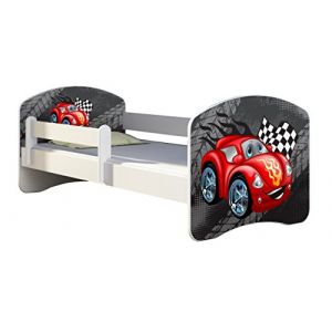 ACMA Lit enfant B&eacute;b&eacute; TIROIR MATELAS GRATUITE BLANC II (05 Voiturette rouge, 160x80 cm) (ACMA_for_kids, neuf)
