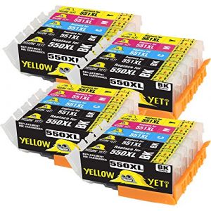 YELLOW YETI Remplacement pour Canon PGI-550XL CLI-551XL 20 Cartouches d'encre compatibles pour Canon Pixma iP7250 MX925 MG6350 MG5450 MG5550 MG5650 MG6450 MG6650 MG7150 MG7750 iX6850 iP8750 MX725 (SOKANA, neuf)