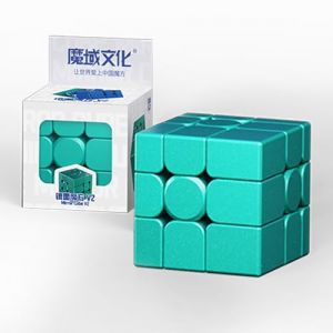 Moyu Mirror Cube V2, 3x3 Stickerless Cube 3x3x3 Magic Speed Cube Original, Traditional 3D Puzzle Magic Cube for Kids, Teenagers (Green) (MoYu FR, neuf)