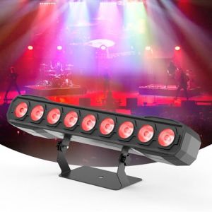 Wallwasher Éclairage de Scène 60W, 9 LED RGBW Projecteur à Effet avec Télécommande DMX512 Lumière de Fête Barre Stroboscope Commande vocale pour Bar DJ Disco Mariage Extérieur (HUACHAI-STORE, neuf)