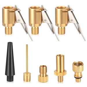 zrfgbxim 3 Pcs Adaptateurs de Valve et 5 Pcs Embout de Gonflage avec Raccord Rapide Air Comprimé, 8mm Adaptateur Gonflage Pneu Velo, Clips Mandrin Pneumatique en Laiton pour Bosch EasyPump (Shenzhen Xingyu Lei Technology Co., neuf)
