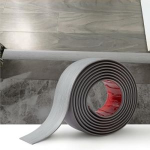 4M Bande de Seuil Barre de Seuil Auto-adh&eacute;sive PVC Barres de Transition de Seuil Bande de Transition Sol pour Les Espaces Entre les Carreaux, les Sols en Bois, 4cm Grain de Bois Gris Clair (ZYDZ-eu, neuf)
