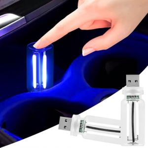 2 PCS Lampe rétro pour Voiture,Lampe d'intérieur de Voiture USB à Brancher,Lampe d'ambiance USB à LED pour l'intérieur de la Voiture,Mini Lampe LED Portable pour Voiture,Chambre à Coucher (Bleu) (VOAKZEF, neuf)