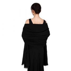 SWAT PANY Pashmina Châles et Châles pour Robes de Soirée Noir Châle de Mariage Écharpe Hiver Grand Châle Doux pour Femmes (FU JINMY, neuf)